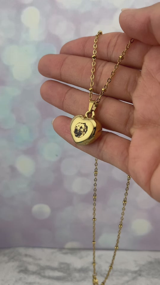 Collar mini corazón 3D con foto