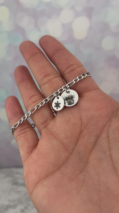 Pulsera dijes con foto y nombre