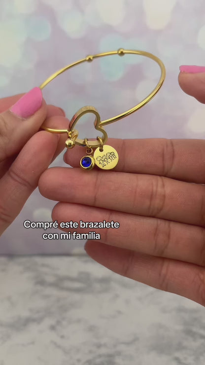 Brazalete de familia y zirconia color