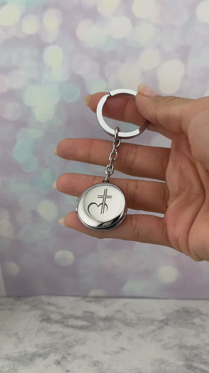 Llavero relicario redondo
