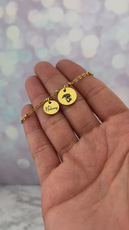 Pulsera dijes con foto y nombre