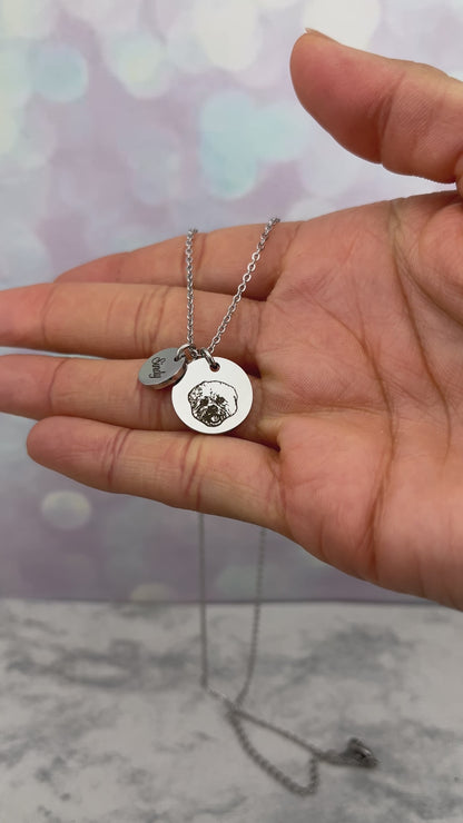 Collar delicado de dijes con foto