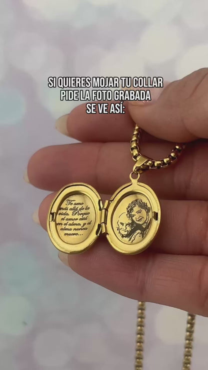 Collar relicario ovalado