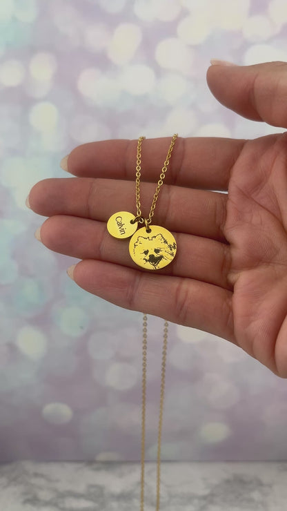 Collar delicado de dijes con foto