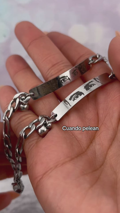 Pulseras de pareja mirada iman