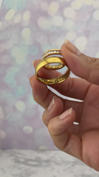 Anillos de promesa con zirconias y liso