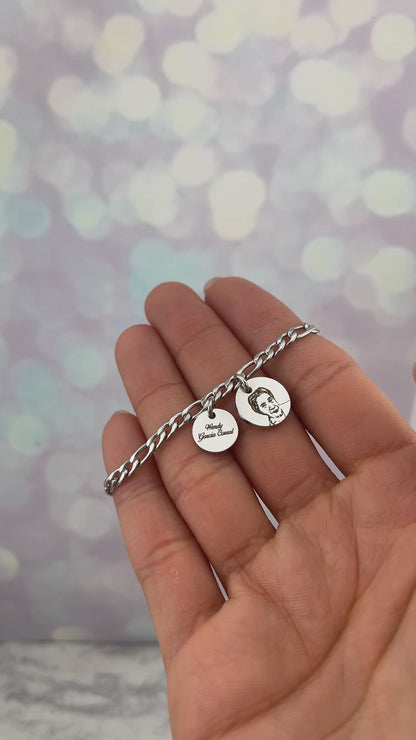 Pulsera dijes con foto y nombre