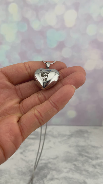 Collar delicado corazón 3D con foto