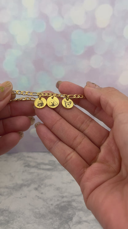 Pulsera 3 dijes con fotos