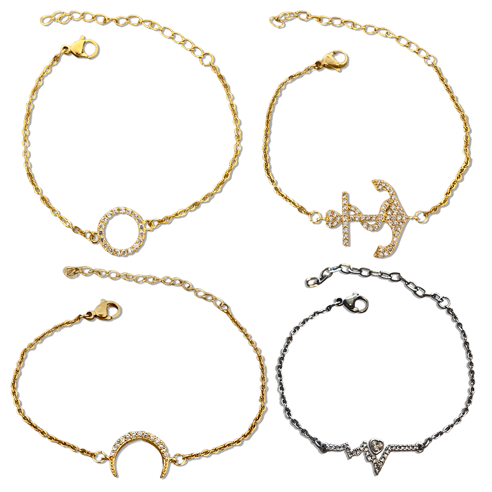 Pulseras delicadas de figuras con zirconias