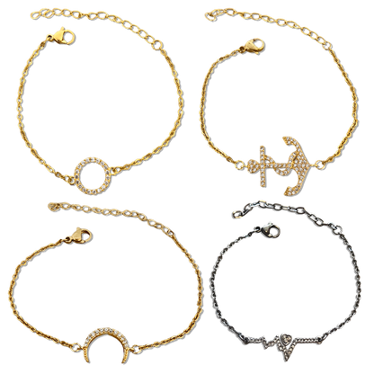 Pulseras delicadas de figuras con zirconias