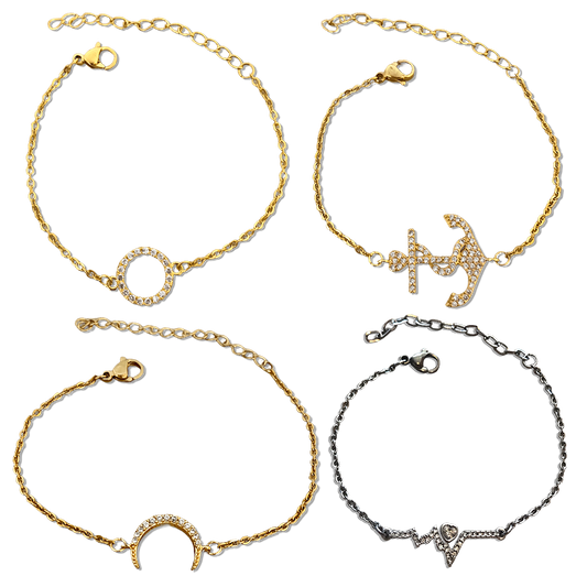 Pulseras delicadas de figuras con zirconias