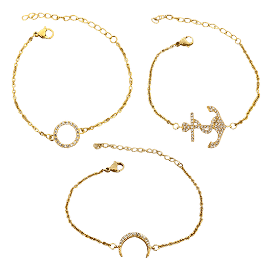 Pulseras delicadas de figuras con zirconias