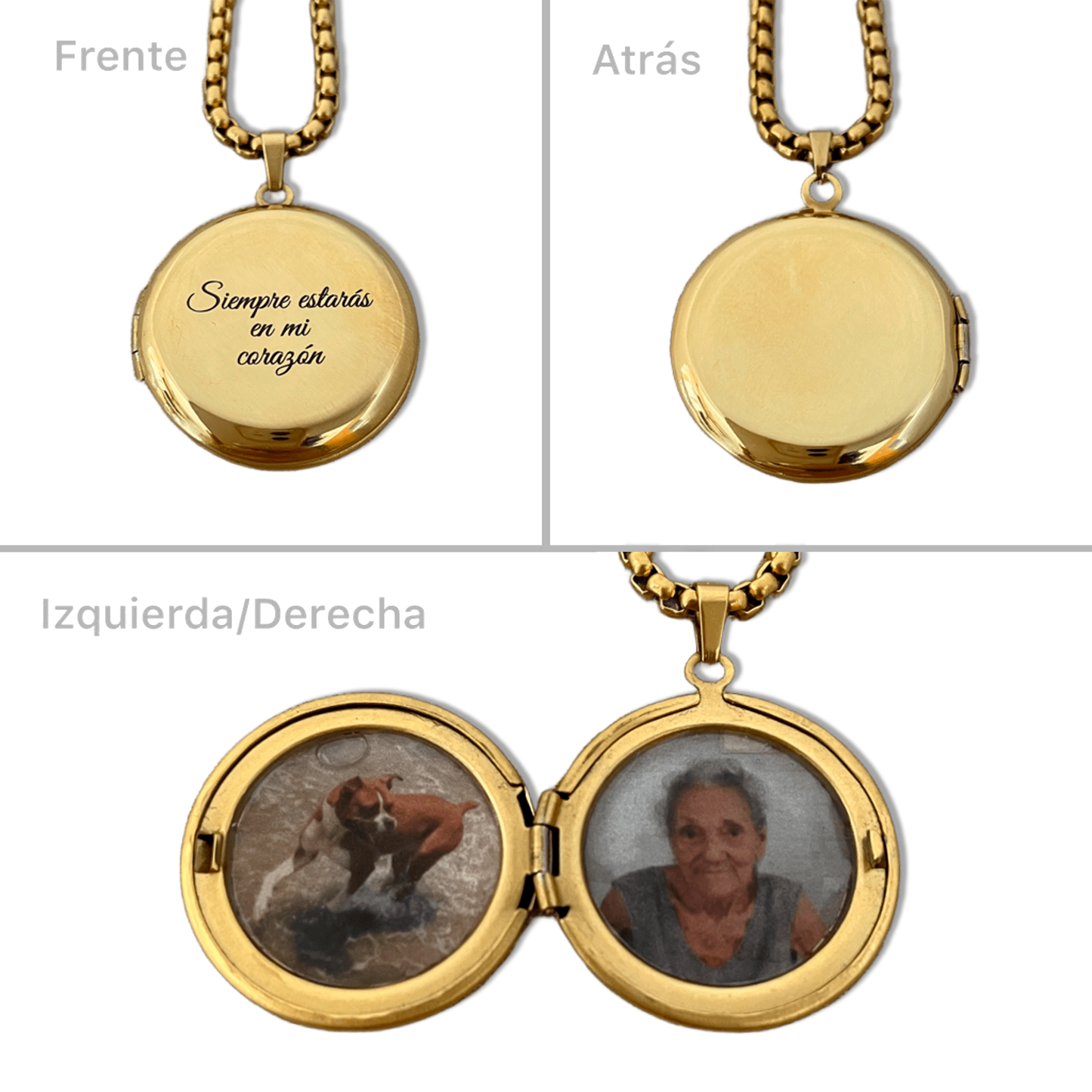 Collar relicario redondo