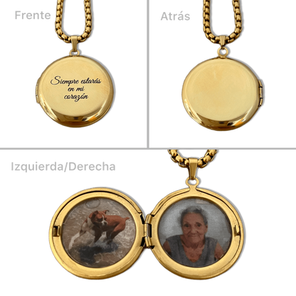 Collar relicario redondo