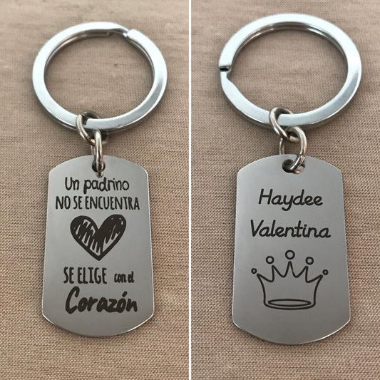 Llavero personalizado para madrina o padrino