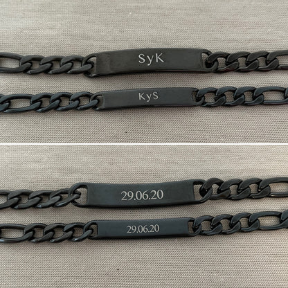 Pulseras de pareja grabado libre ambos lados