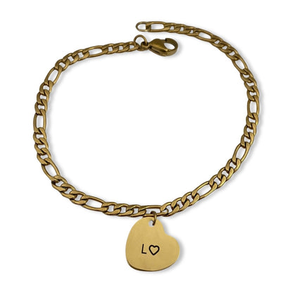 Pulsera unisex con dije de corazón