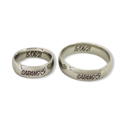 Anillos de promesa con grabado libre por dentro y por fuera LOA online