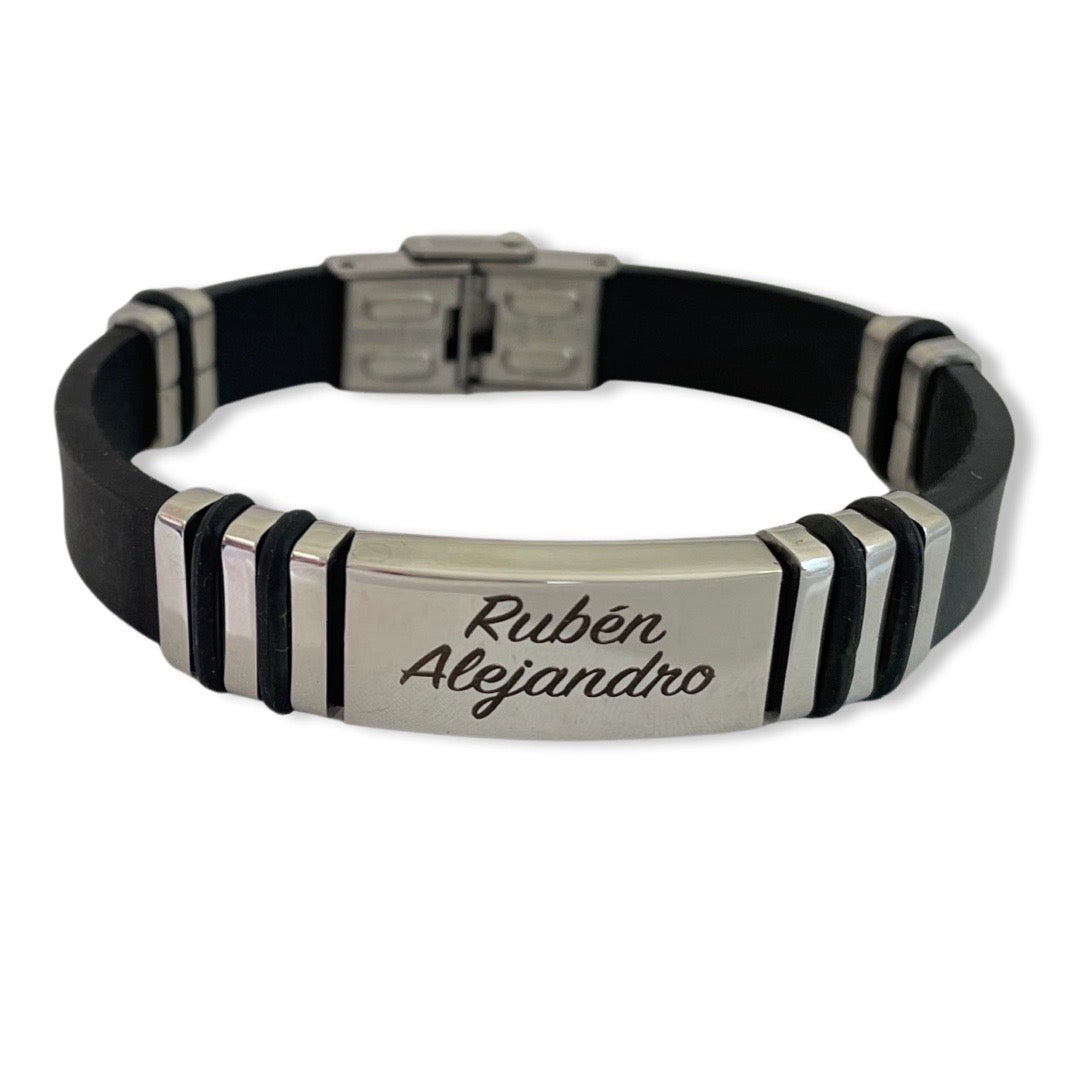 Pulsera de caucho con nombre