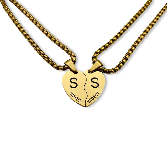 Collares de pareja corazón partido