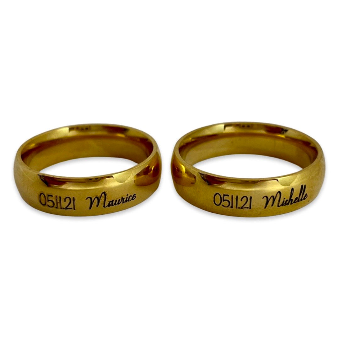 Anillos de oro con best sale nombre grabado