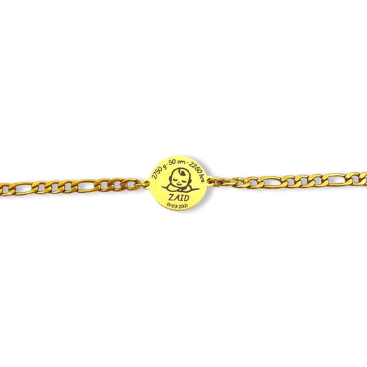 Pulsera nacimiento del bebé grabada por ambos lados
